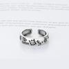 ANENJERY Flower Prince Graffiti Open Ring for Women Korea Niche Design Thai Silver Color Vintage bague femme anel anillo