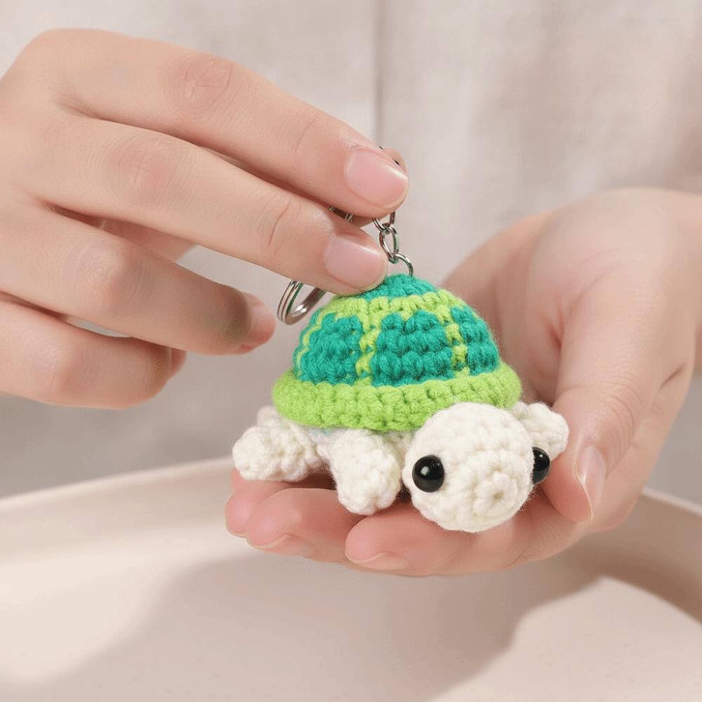 Mini Portachiavi Uncinetto Tartarughina Portachiavi Ciondolo Bambola Tartaruga Cartone Animato Uomo