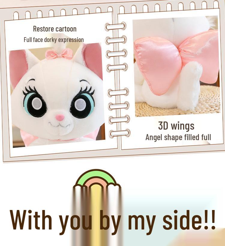 Adorable Marie Cat Plush Toy - Cartoon Cat Pillow Gift for Girls
