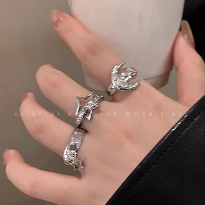 Cold Wind Stars Moon Opening Ring Feeling Ring Personality Versatile Index Finger Ring
