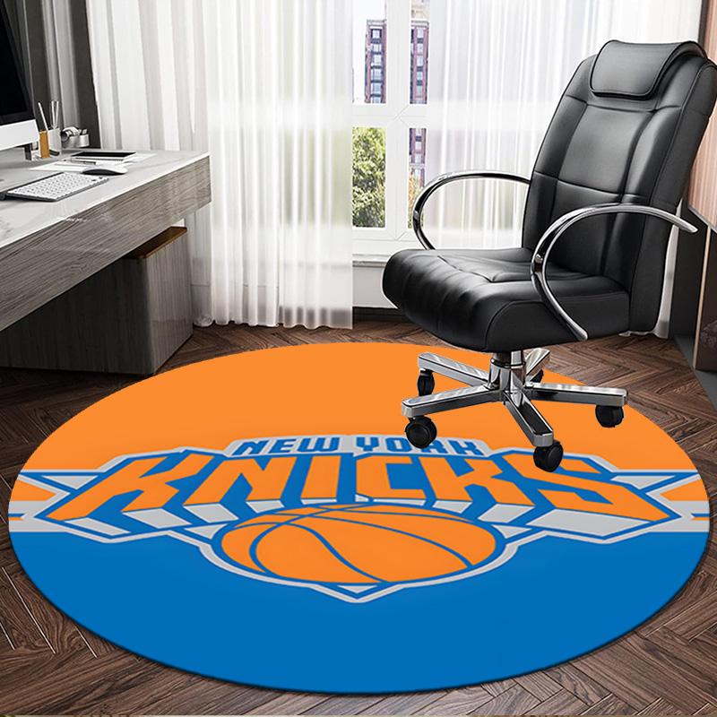 Knicks Logo Round Rug for Livingroom,Bedroom, Palyroom, Chair Rug, Area Rug, Circle Carpet, Large Size Fan Christmas Gift
