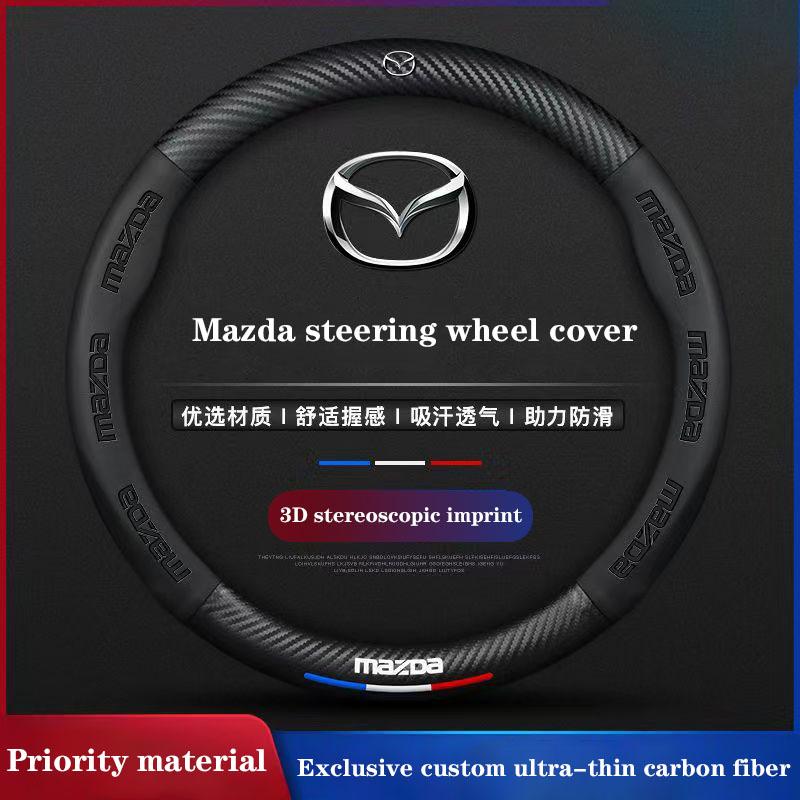 Car Steering Wheel Cover Napa Leather Steering-Wheel Cover for Mazda 3 bk bl bj bn 323 Axela Atenza CX-3 CX-4 CX5 CX-7 CX-9 Car BW4