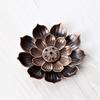 Antique Double-Layer Lotus Incense Holder for Tea Ceremony and Buddha Incense, Multi-Porous Sandalwood Line Burner.