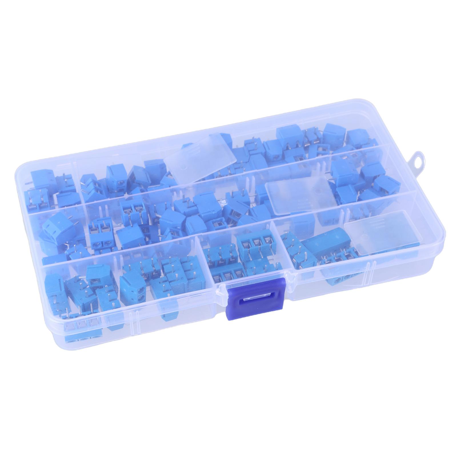 

100Pcs PCB Mount Screw Terminal Block Connector 5mm Pitch 2/3/4Pin PCB Wiring Terminals for Home Electronics Projects