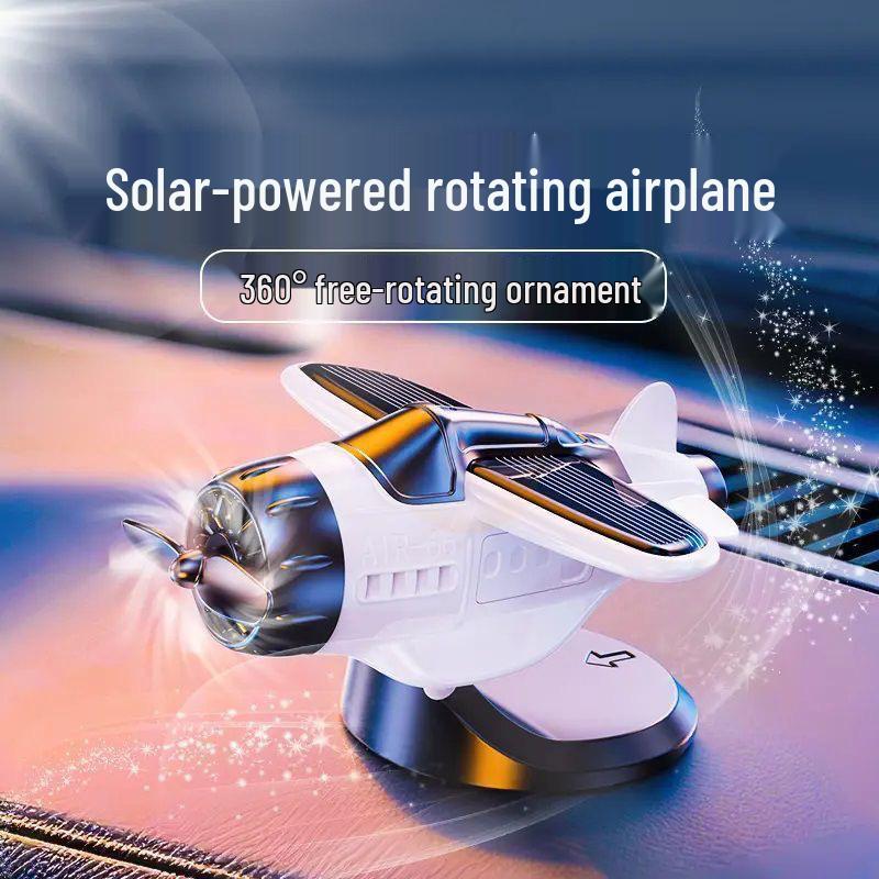 Solárna rotujúca ozdoba lietadla do auta