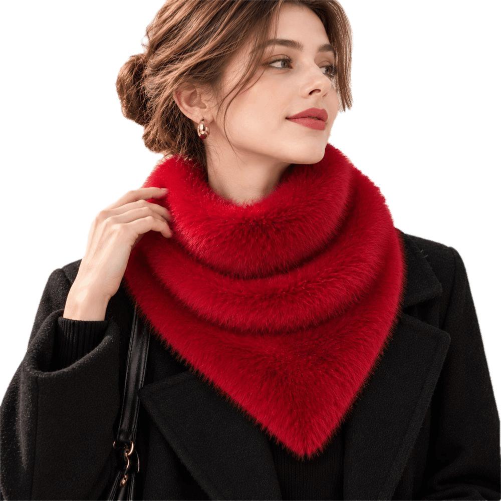 Faux Fur Faux Fur Scarf Long Wrap Neck Warmer New Triangle Neck Scarf Winter Outfits