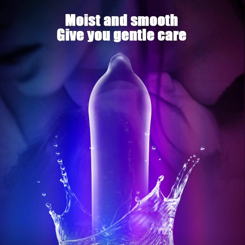 24pcs Natural Latex Condom 52mm Tight Delay Sex Smooth Pellet Penis Sleeve Adults