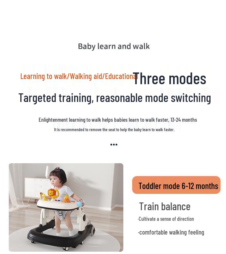 Multi-Functional Baby Walker: Anti-Tip, O-Leg Prevention, Children's Toy Bicycle