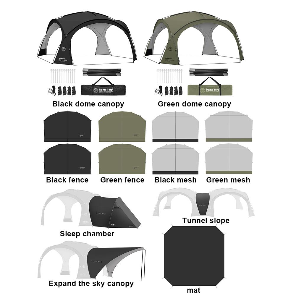 Outdoor Silver Coated Canopy Rainproof Sunscreen Self-driving PU3000MM Awning For Camping Dome Shelter Sunshade Beach Tent Dome