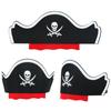 5Pcs Cosplay Felt Pirate Hat Black Skull  Pirate Captain Cap Props Accessories   Kids Birthday