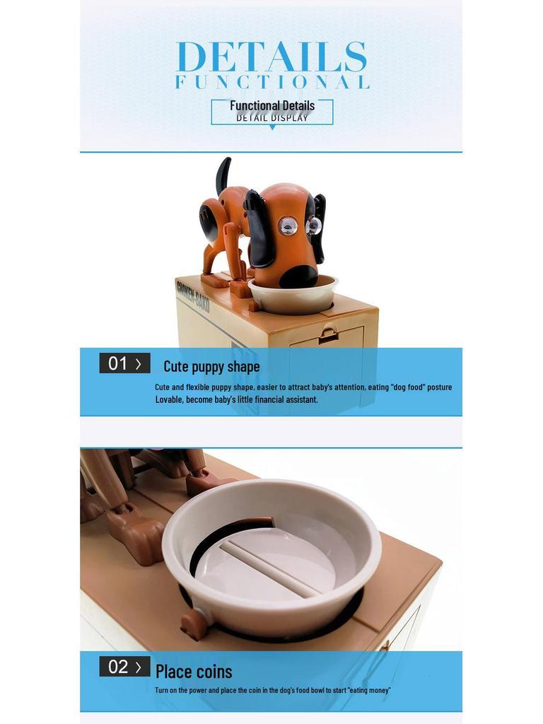 Greedy Dog Piggy Bank: Coin-Saving Toy for Kids - Electric Money-Stealing Puppy