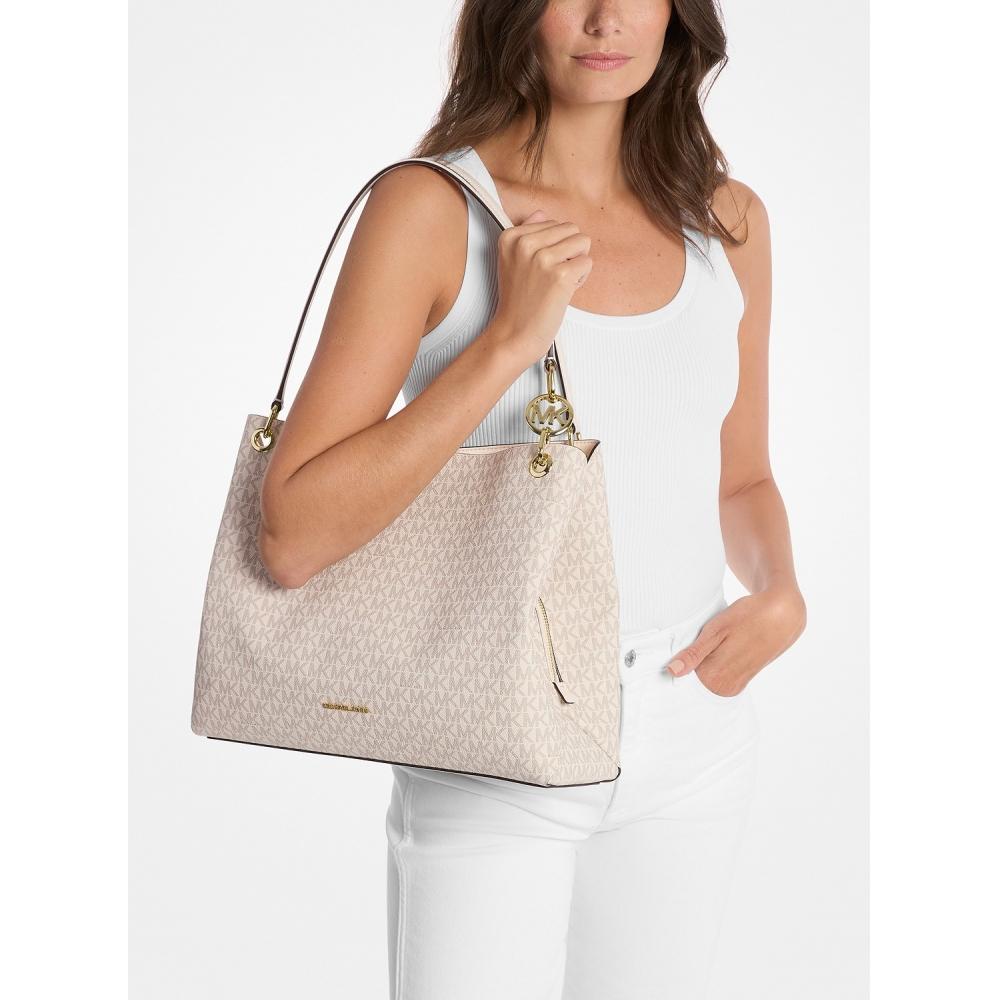 Michael Kors Christina Shoulder Large   Mk Signature 35t5g8we6b2605 Light Cream Multi