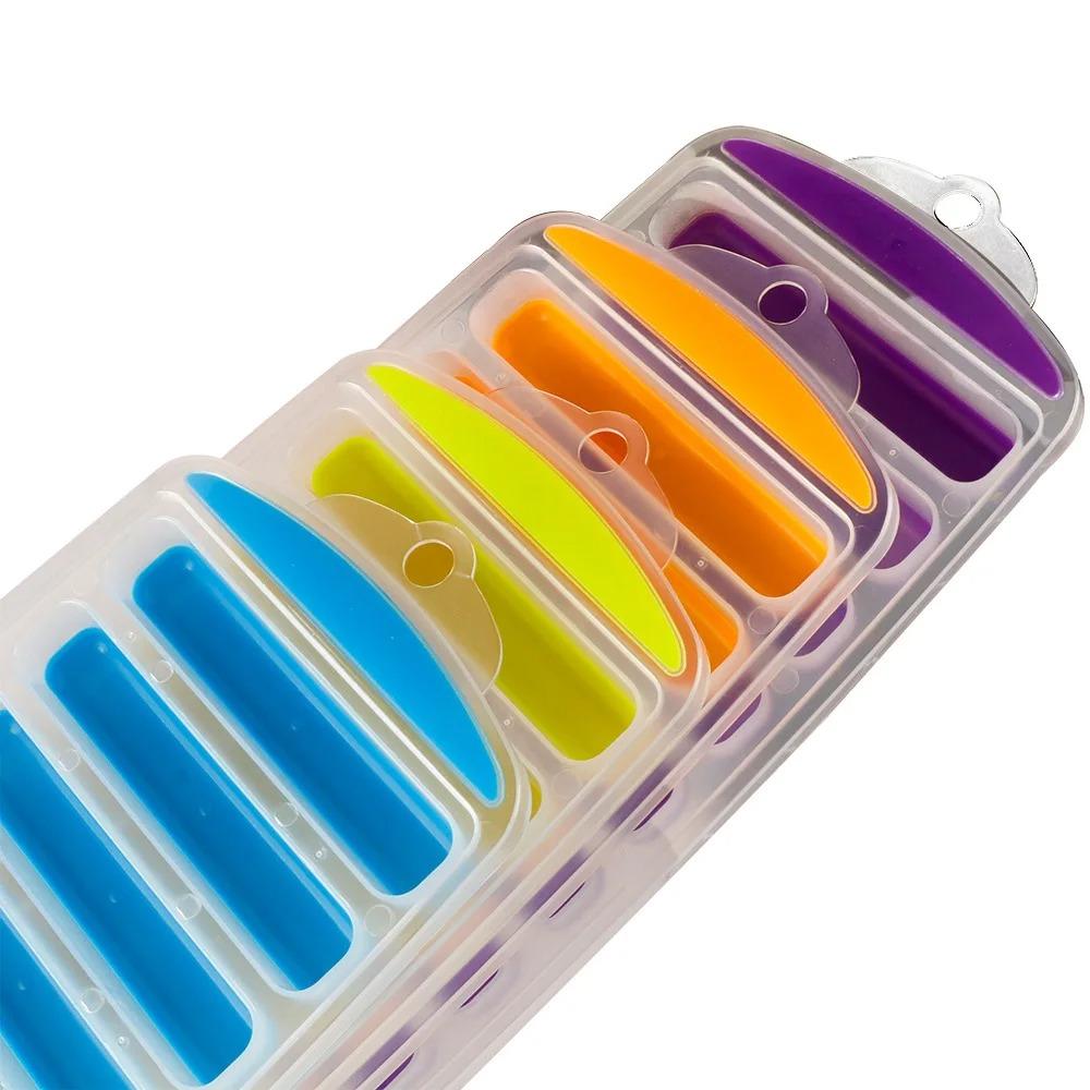 Silicone Long Strip Ice Cube Mold with Lid Ice Cube Tray Ice Stick Tray Baking Mold  Cold Drink