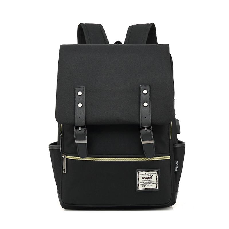 Retro Canvas USB Travel Backpack for Men and Women