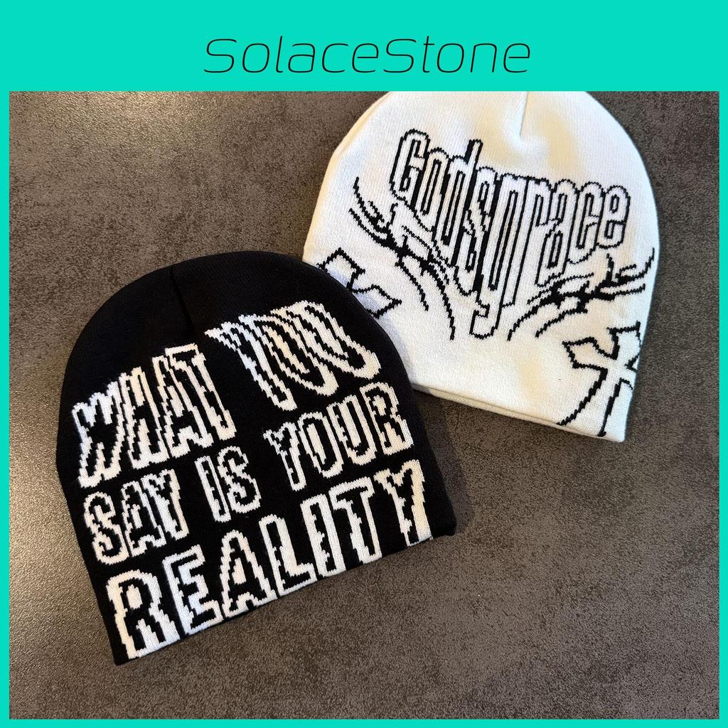 Fashionable Letter Printed Neutral Casual Warm Knitted Hat For Autumn And Winter