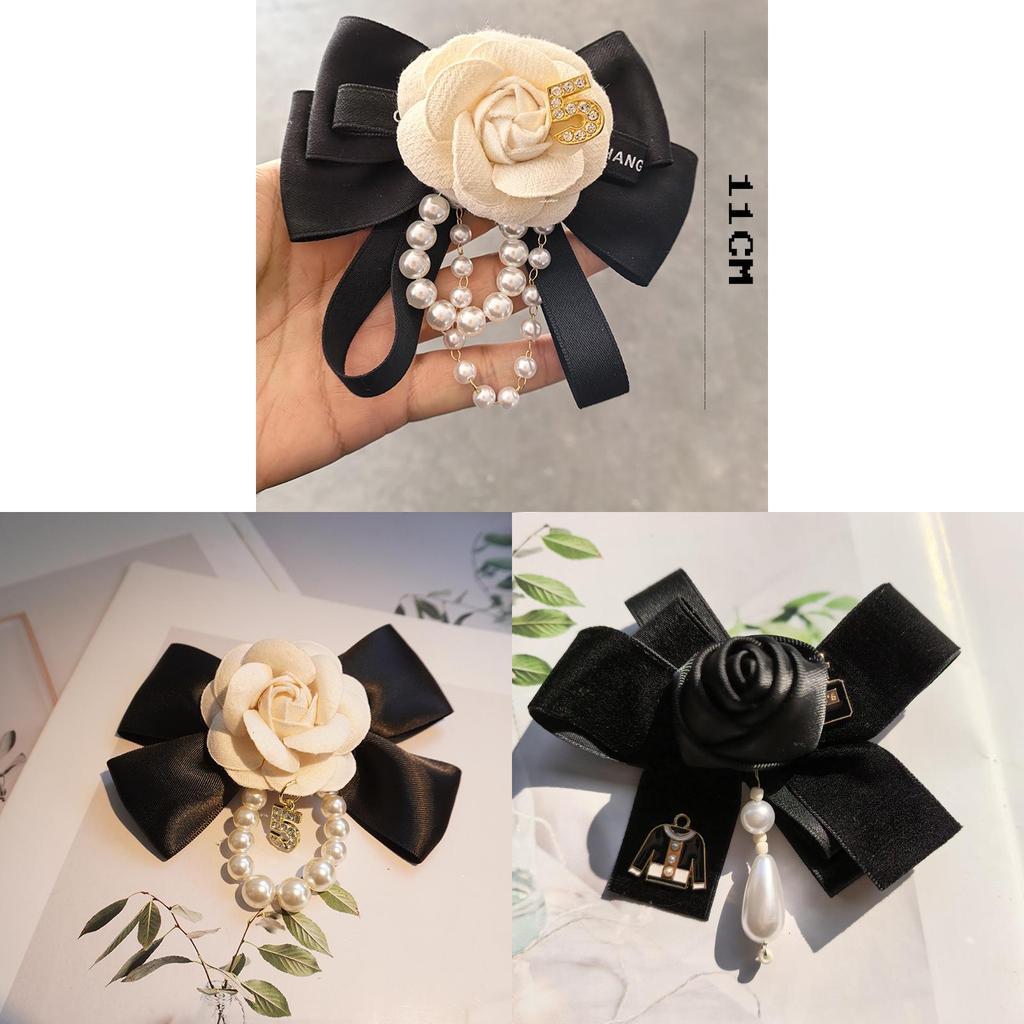 Modern Pearl Floral Pin With Butterfly Knot Design For Adult Formal Wear