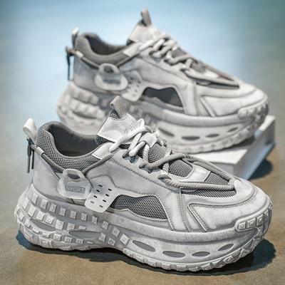 Sommer Herrenschuhe neue atmungsaktive Mesh Jugend Sportschuhe Herren Trend vielseitige Reifensohle Plateauschuhe Herren
