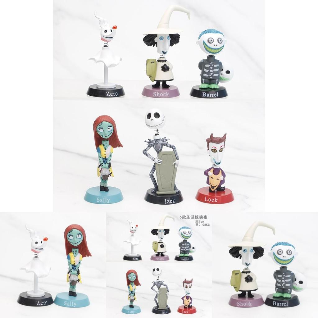 Christmas Nightmare Before Christmas Jack Skeleton Sally Collectible Pvc Figure Set