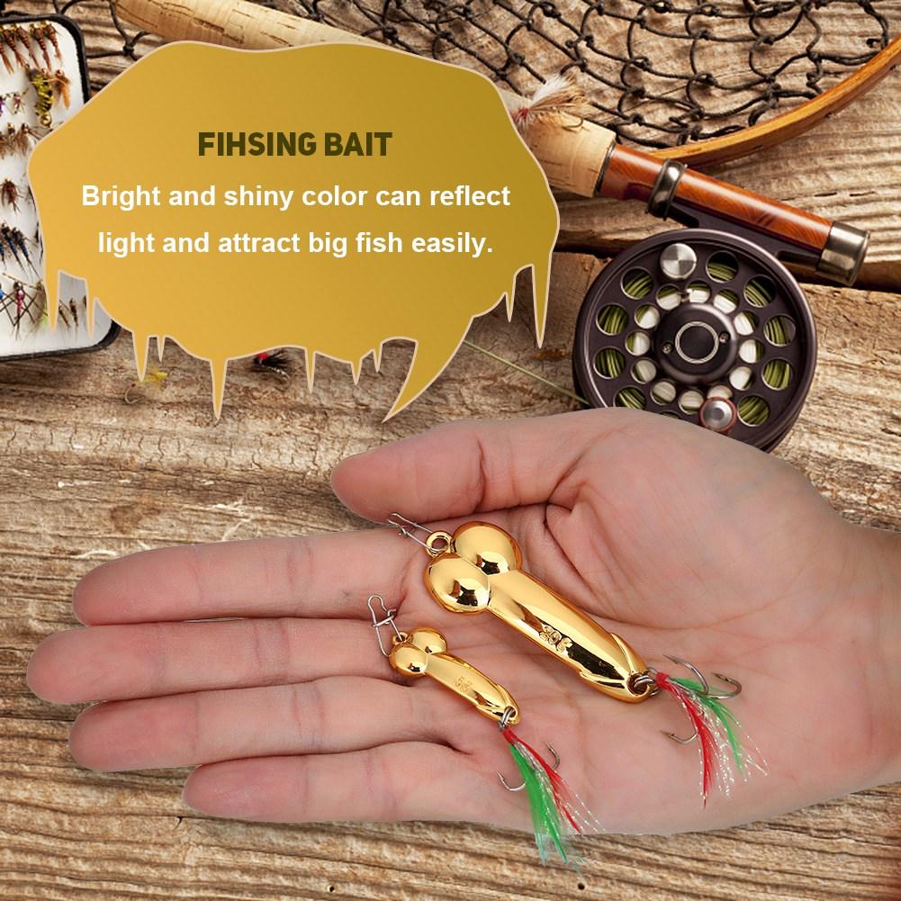 Conjunto de Iscas de Pesca Vibratórias de Metal 2 peças Kit de Iscas Artificiais Rígidas com Anzol (5gOuro+20gOuro)