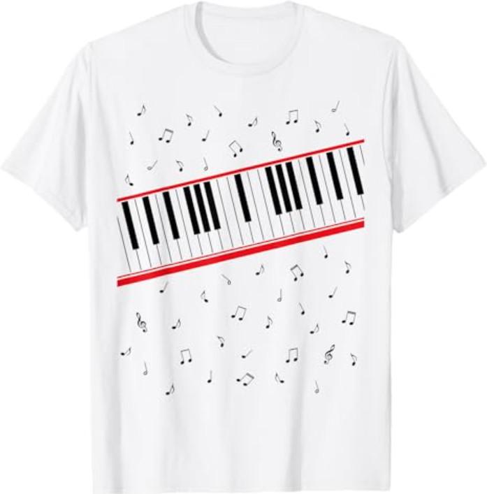 Maglietta Cosplay Anni '80 Retro Beat It Piano Beat Music Tastierista