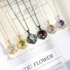 Natural Color Treasure Crystal Stone Angel Wings Pendant S925 Sterling Silver Necklace Women's Premium Clavicle Chain