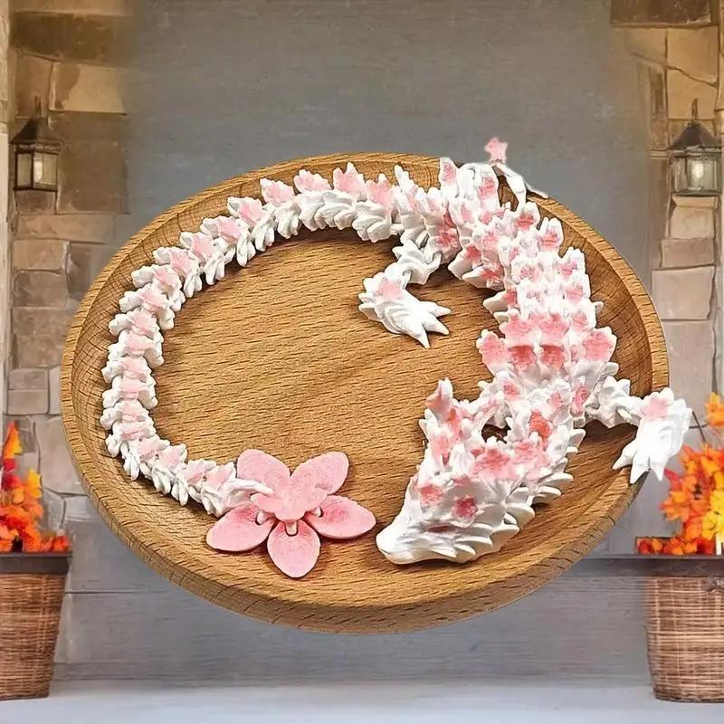 Unit Articulated Crystal Dragon Toy 3D Printed Lotus Dragon Ornament Office Decorative Item Birthday Gift For Boys