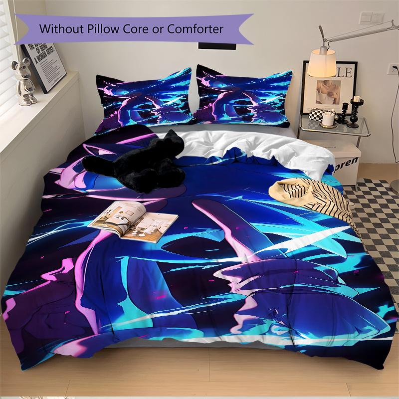 3pcs Sonic the Hedgehog Home Bedding Set-Universal Three-Piece Suit for Bedroom, Guest Room, Living Room, Hotel-Perfect Gift for Fans, Trave
