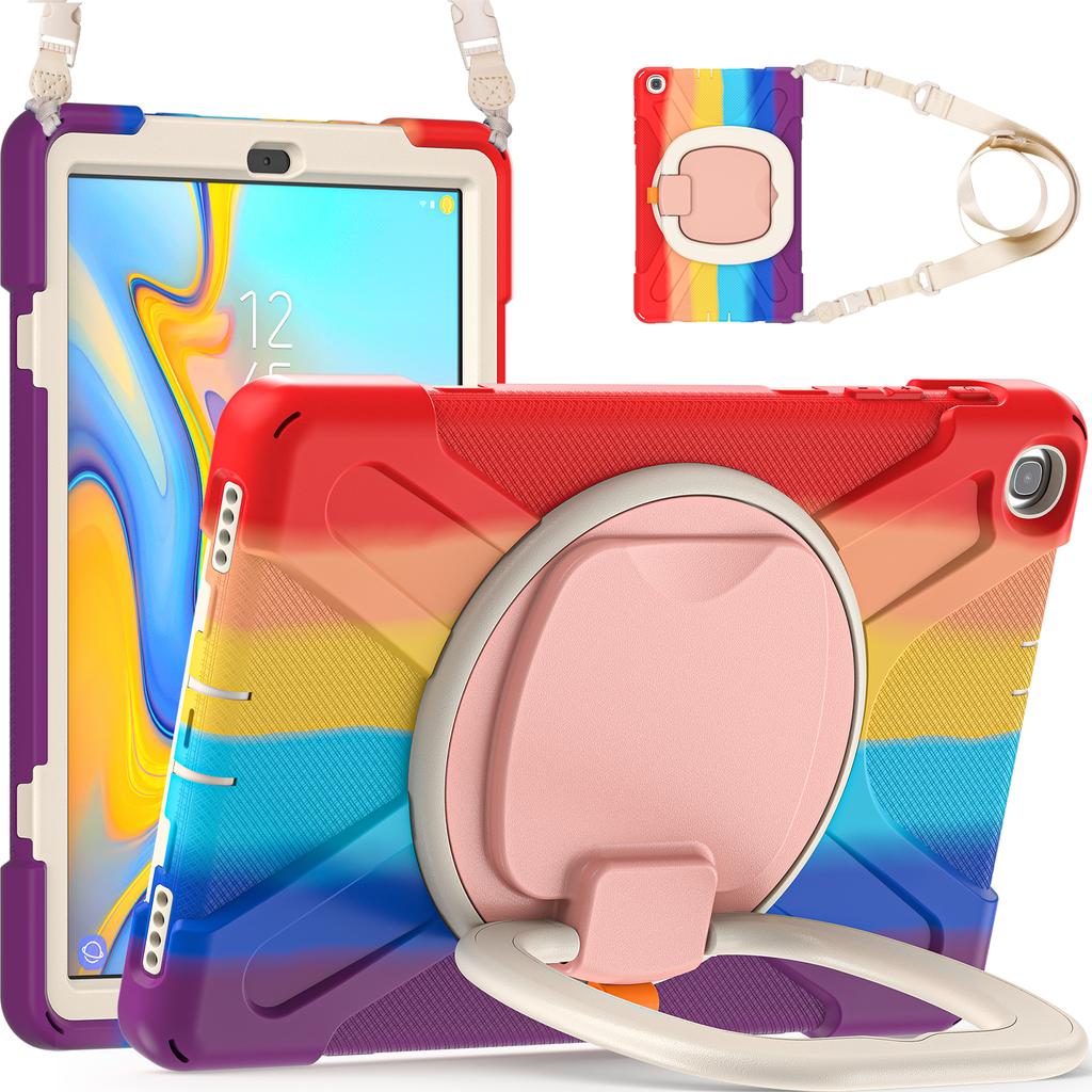 Armor Case For Samsung Galaxy Tab A 10.1 SM-T510 SM-T515 360 Rotatable Stand Hybrid Cover With Hand Strap Shoulder Strap