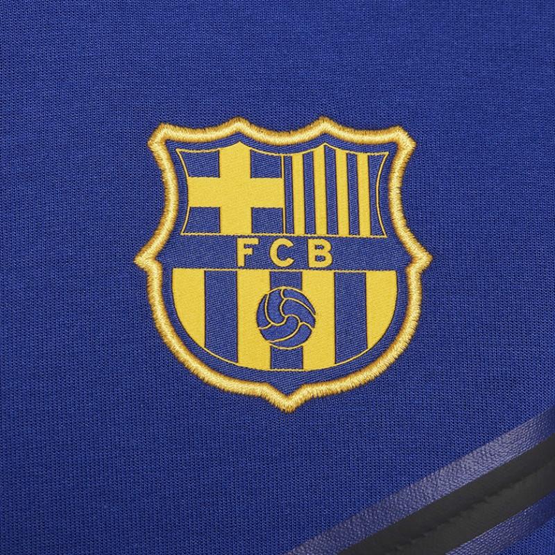 Nike F.C. Barcelona Tech Fleece Windrunner Logo Hooded Zip-Up Casual Long Sleeve Jacket Men jackets Blue FZ3957-455