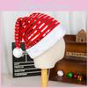 Velvet Christmas Hat With Stripes For Holiday Decor And Festive Celebrations