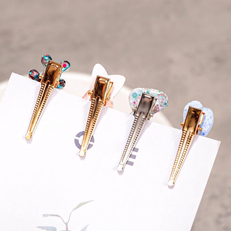 Silikonharzform Haarspangenformen Silikon-Gießwerkzeuge für Epoxidharzkunst Mädchen DIY Haarspange Anhänger Schlüsselanhänger