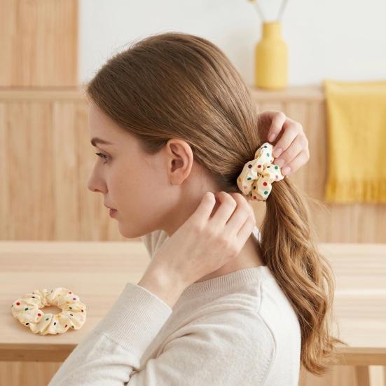Haargummi Punktmuster Große Größe Haarseil Nichtklebend Dutt Halboffene Frisuren Pferdeschwanzhalter Haarschmuck