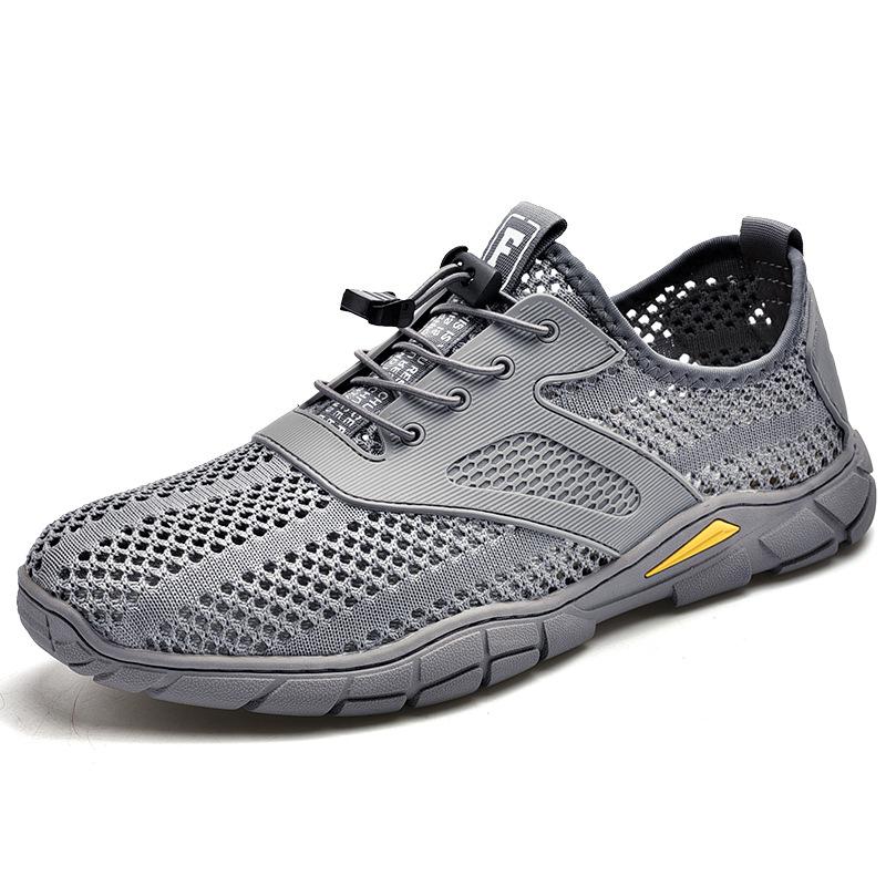 Men's shoes 2025 new large-size trendy summer breathable mesh sports and leisure shoes lightweight and versatile outdoor running shoes