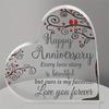 2D Flat Acrylic Heart-Shaped Desktop Decoration, Wedding Anniversary Gift, Suitable for wall decoration, porch, room, villa, accents Home, Hallway, or