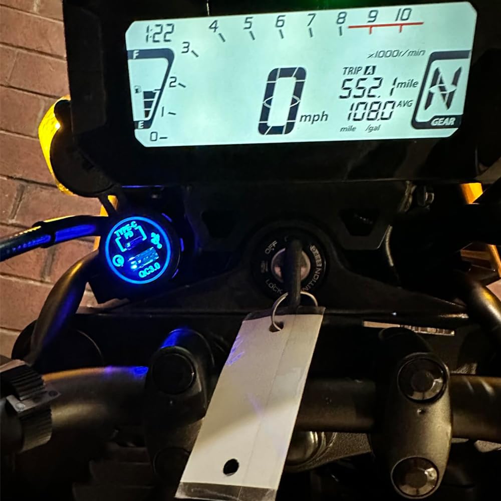 Quick Charger 3.0 USB Power Kit for Honda Grom 125 GROM 125 / MSX 125 JC92 (2021-2024)