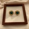 Palace Luxury Concentric Earrings, High-Grade Emerald Classic Niche Design, Fashionable Romantic Light Luxury Earrings