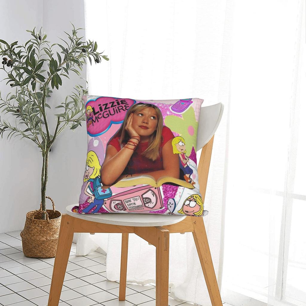 Lizzies Cartoon McGuires Square Pillow Case Cushion Cover Custom Zippered Decorative Pillowcase for Car 45x45cm