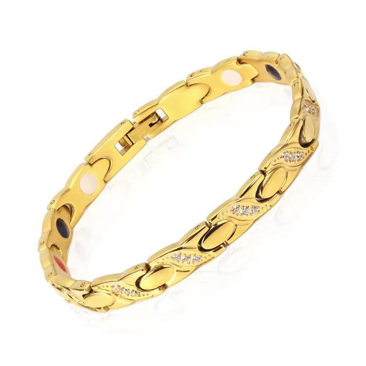 Small Fish Inlaid Diamond Black Gallstone Anti-Radiation Magnetic Bracelet