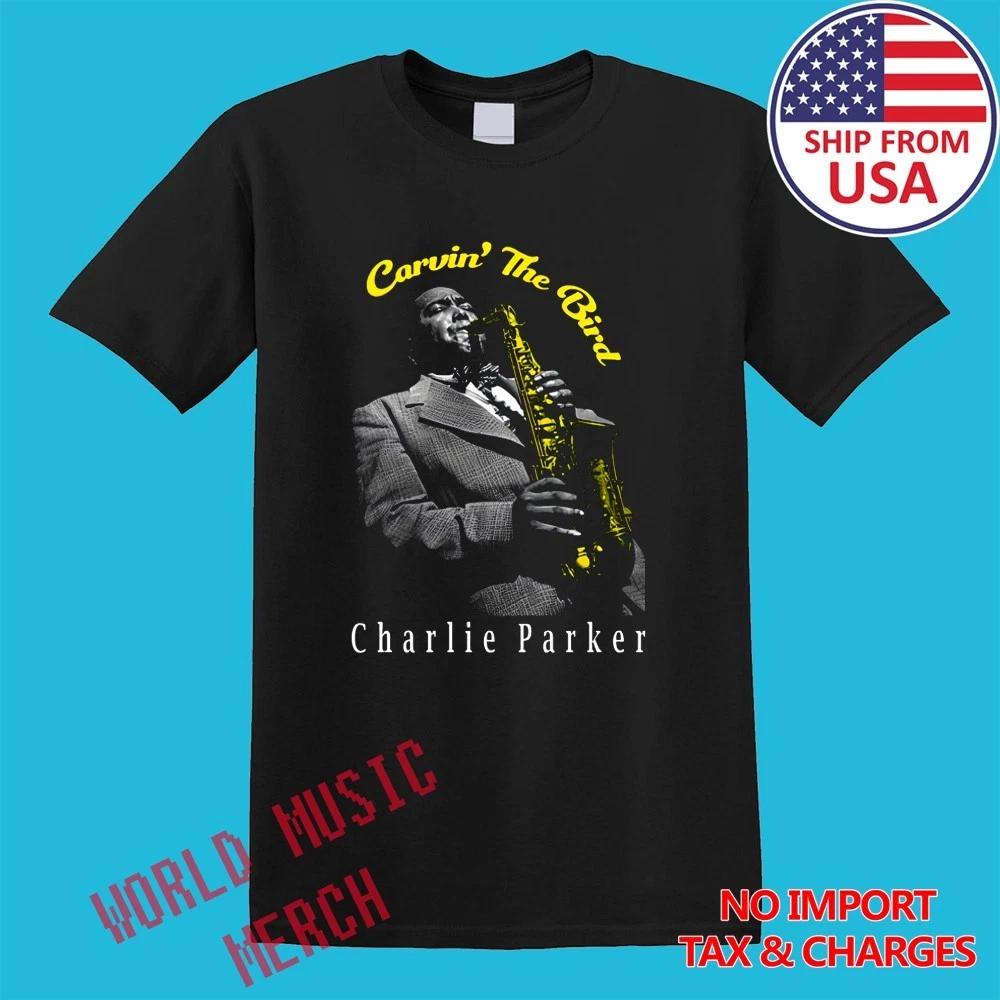 Charlie Parker Carvin The Bird Men s Black Size S-5XL S