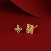 Double Happiness Chinese Knot Gold Earrings for Women - Forever In Love Niche Design