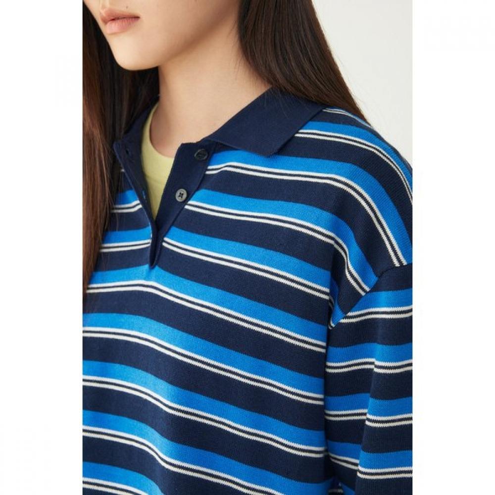 Studio Tomboy Stripe Long Sleeve Collar Knit 9176452981