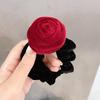 Velvet Floral Elastic Hair Tie Bun Ring - Korean Style for Women