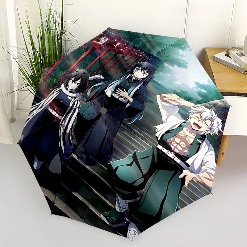 

1pc Anohana: The Flower We Saw That Day Outdoor Umbrella - Automatic Opening/Closing, Portable 3-Fold Design with 8-Bone Iron Frame - Perfect Gift for