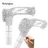 Silver Resin Eagle Tree Root Head Walking Cane Fashion Decorative Steel Stick Gentleman Elegant Cosplay Cane Knob Crosier 94cm