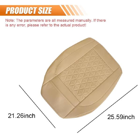 Luxury Faux Leather Car Seat Cover, Anti-Slip Waterproof Universal Front Bottom Seat Protector With Storage Pocket, Triangular Pattern Vehicle Seats
