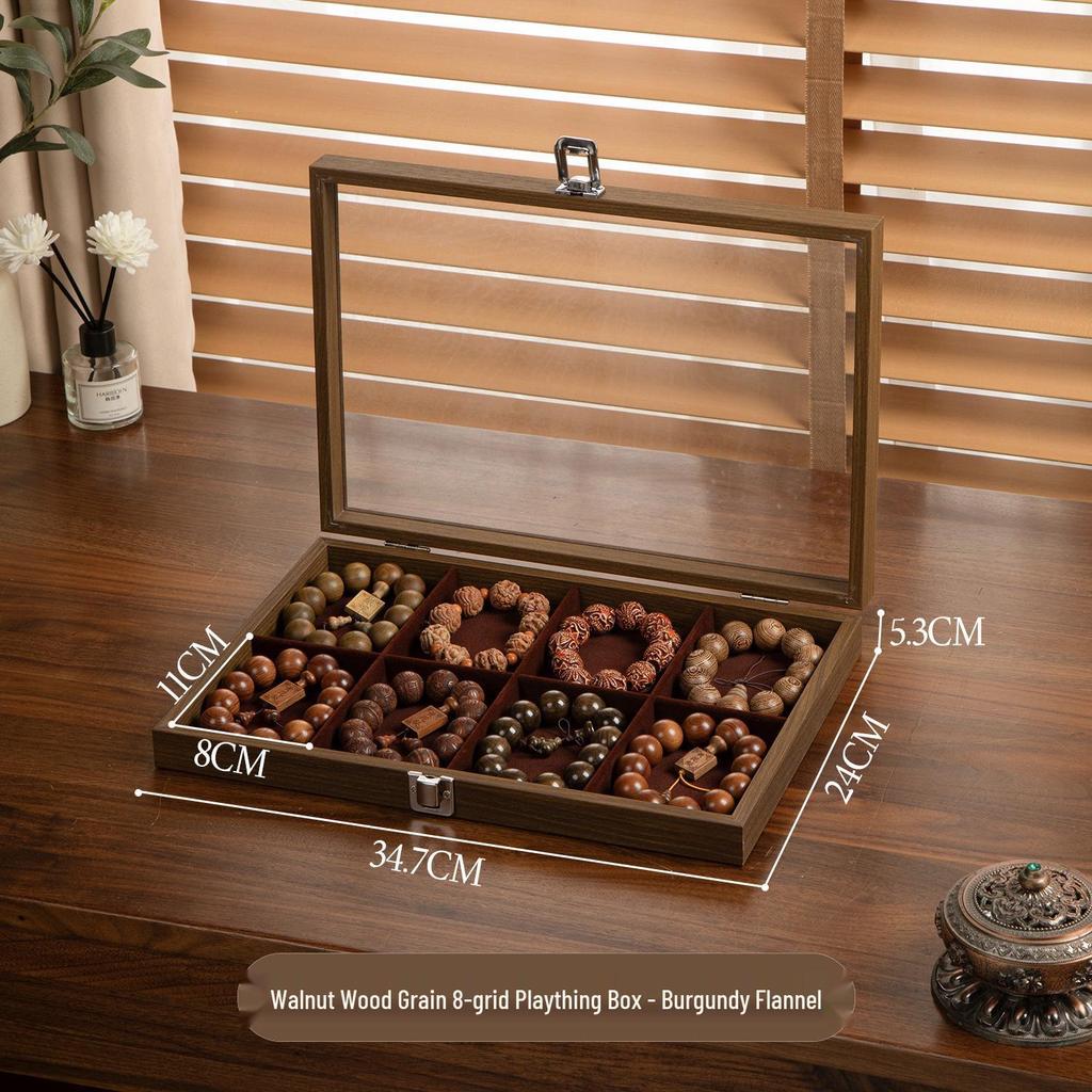 Wenge Wood Dustproof Jewelry Box with Lid for Bracelets and Accessories