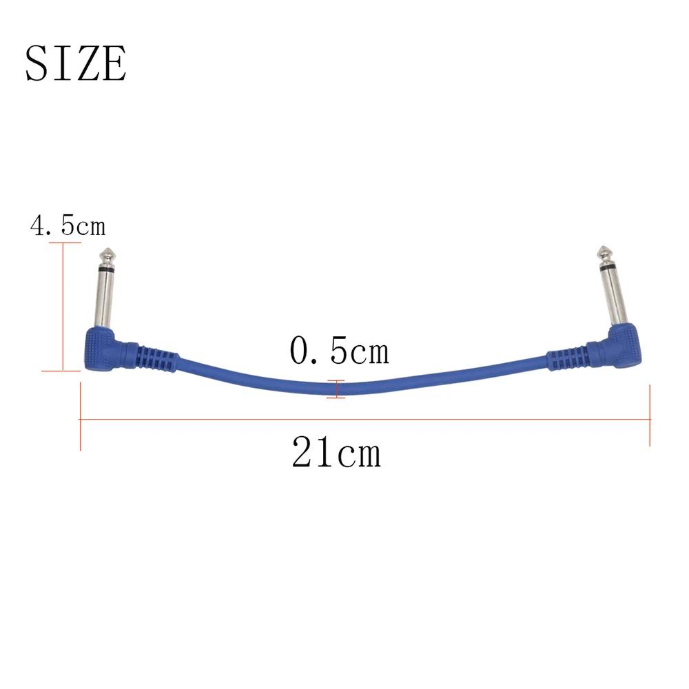 6Pcs/Set Guitar Effect Pedal Cable 6.35mm Angle Plug Noise Shielded Cable Guitarra Pedal Cable Guitar Parts & Accessories