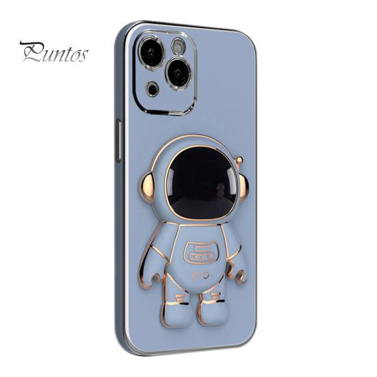 Phone Protective Case Cartoon Foldable Camera Protector Astronaut Mobile Phone Cover with Stand for iPhone 14/Pro/Max (Plus)/Pro Max