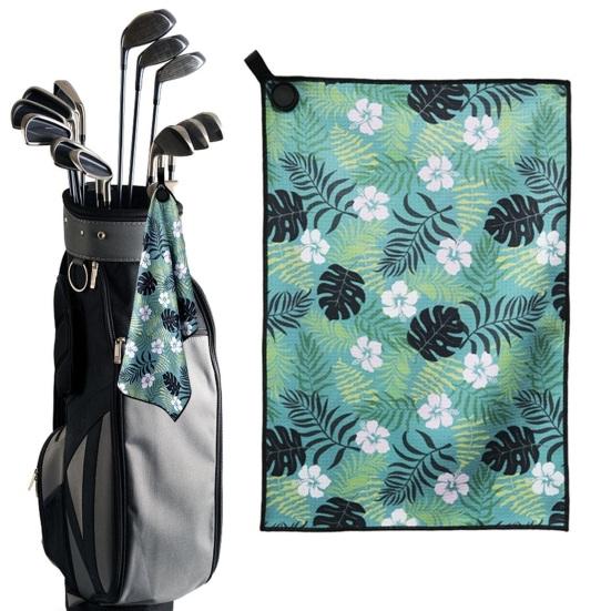 Magnetic Golf Towel with Strong Magnet Microfiber Waffle Golf Bag Towel Printed Golf Towel Golf Ball Cleaner