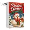 Christmas Countdown Calendar Set Chicken Advent 2026, 24 Unique 2D Acrylic Decorative Xmas Pendant Collection Ornaments, Cute Tree Decorations